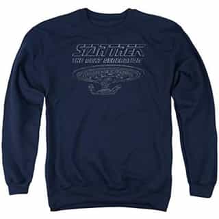 Star Trek Tng Enterprise Adult Crewneck Sweatshirt Navy