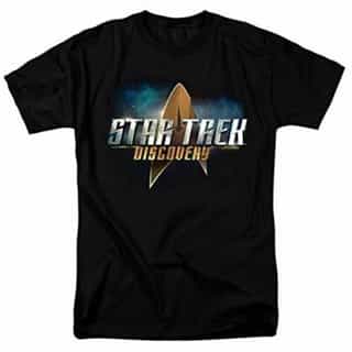 Popfunk Star Trek Discovery Logo T Shirt & Stickers (XXXX-Large) Black