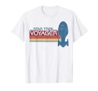 Star Trek Voyager Retro Rainbow Stripe T-Shirt