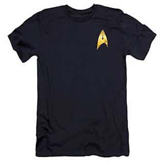 Star Trek Premium Canvas T-Shirt Discovery Command Badge Navy Tee MD