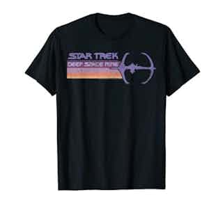 Star Trek DS9 Pastel Retro Rainbow Stripe T-Shirt