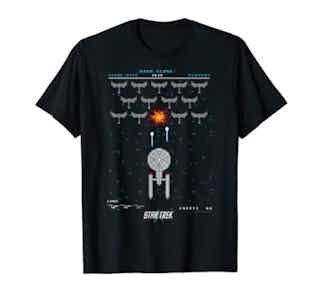 Star Trek Original Series Pixel Space Battle Graphic T-Shirt