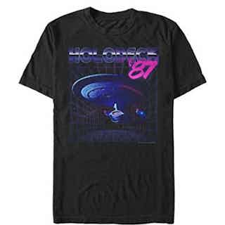 Men’s Star Trek: The Next Generation Enterprise Retro Holodeck ’87 T-Shirt – Black – Large