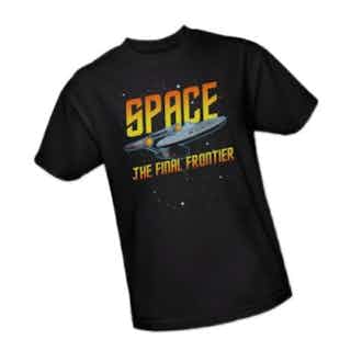 Star Trek Space – The Final Frontier Adult T-Shirt, Large Black