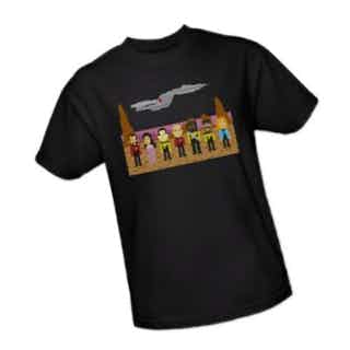 Star Trek 8-Bit Crew The Next Generation Adult T-Shirt, X-Large Black