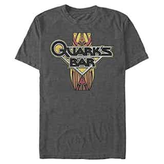 Fifth Sun Big & Tall Star Trek: Deep Space Nine Quarks Vintage Logo Men’s Tops Short Sleeve Tee Shirt, Charcoal Heather, Large