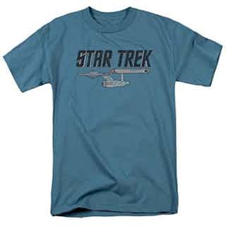 Sons of Gotham Star Trek Enterprise Logo Adult Regular Fit T-Shirt XL Slate Blue