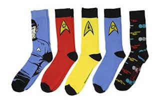 Star Trek The Original Series Uniforms Spock Crew Socks 5 Pair Pack