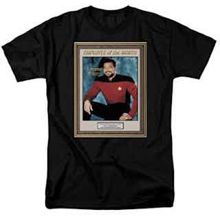 Star Trek Next Generation Employee of Month Riker Black T-Shirt Tee Shirt, 2XL