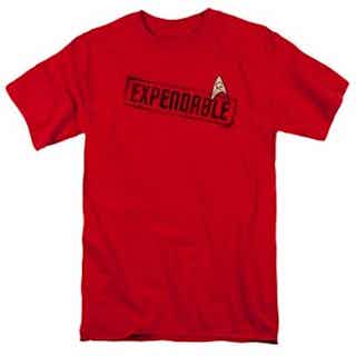 Popfunk Star Trek Expendable T Shirt and Stickers (Small) Red