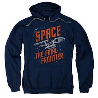 Star Trek Space The Final Frontier Pullover Hoodie Sweatshirt & Stickers (X-Large)