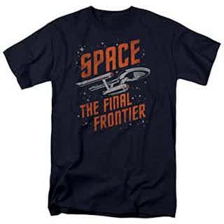 Star Trek Space The Final Frontier T Shirt & Stickers (X-Large) Navy