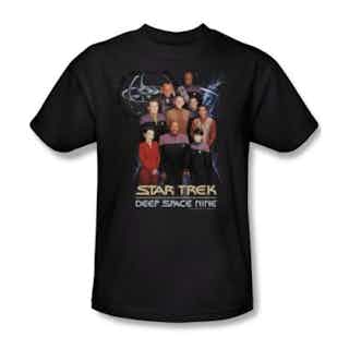 Star Trek Deep Space Nine Crew Worf Quark Sisko Odo Sci Fi TV Show T-Shirt Tee Black