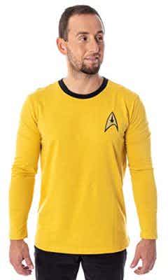 Star Trek The Original Series Men’s TOS Costume Long Sleeve Tee Shirt – (Captain Kirk, XXX-Large)