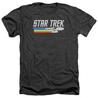 Star Trek Hyperspace Spectrum T Shirt & Stickers (Large) Charcoal Heather
