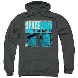 Star Trek Final Frontier Cover Unisex Adult Pull-Over Hoodie for Men and Women, Large Charcoal